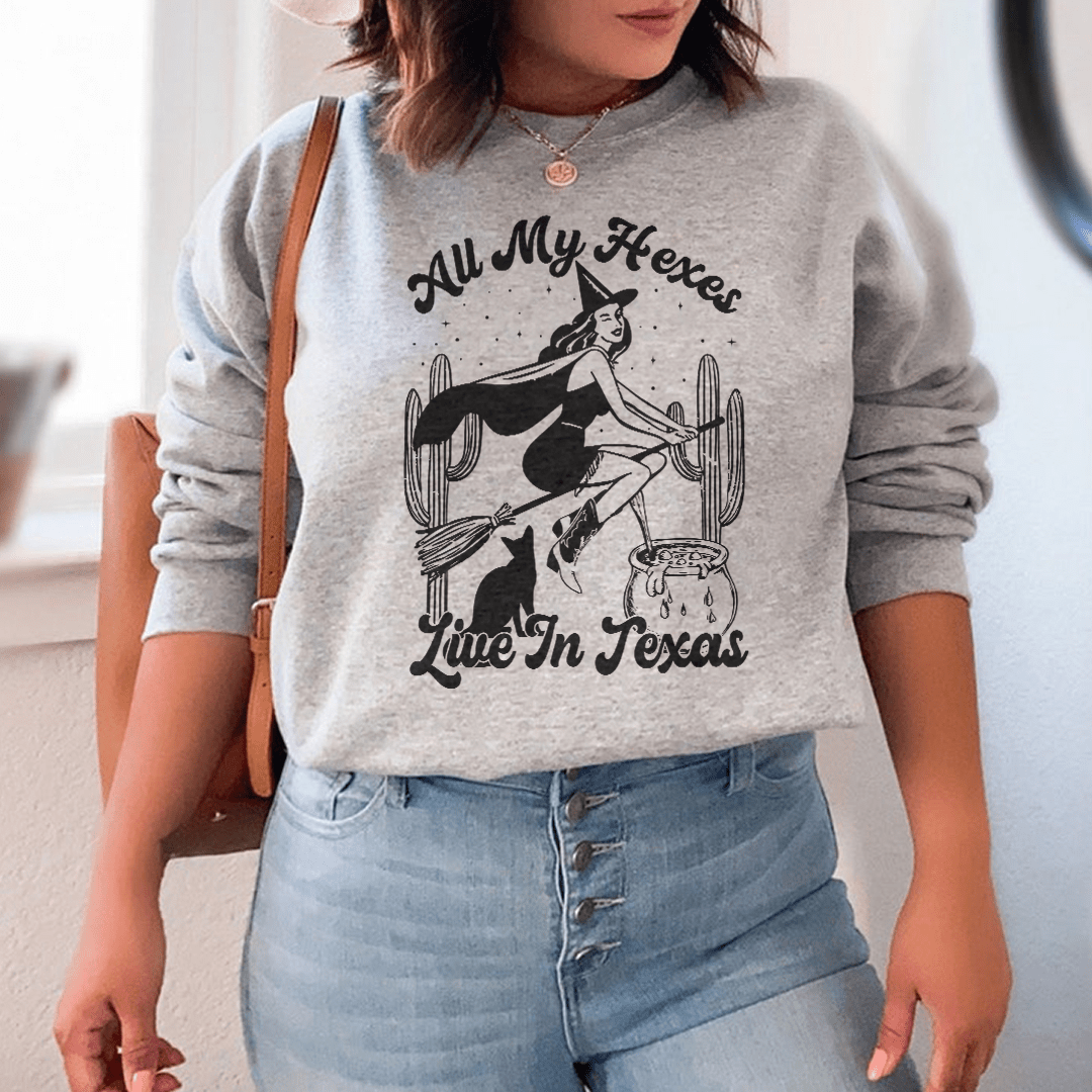 All My Hexas Live In Texas Sweatshirt from Peachy Sunday