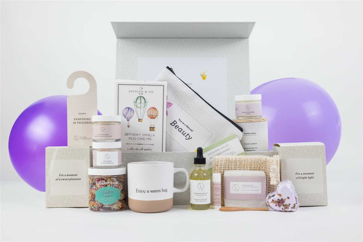 Birthday Gift Basket, Pampering Birthday Gift Box from Lizush