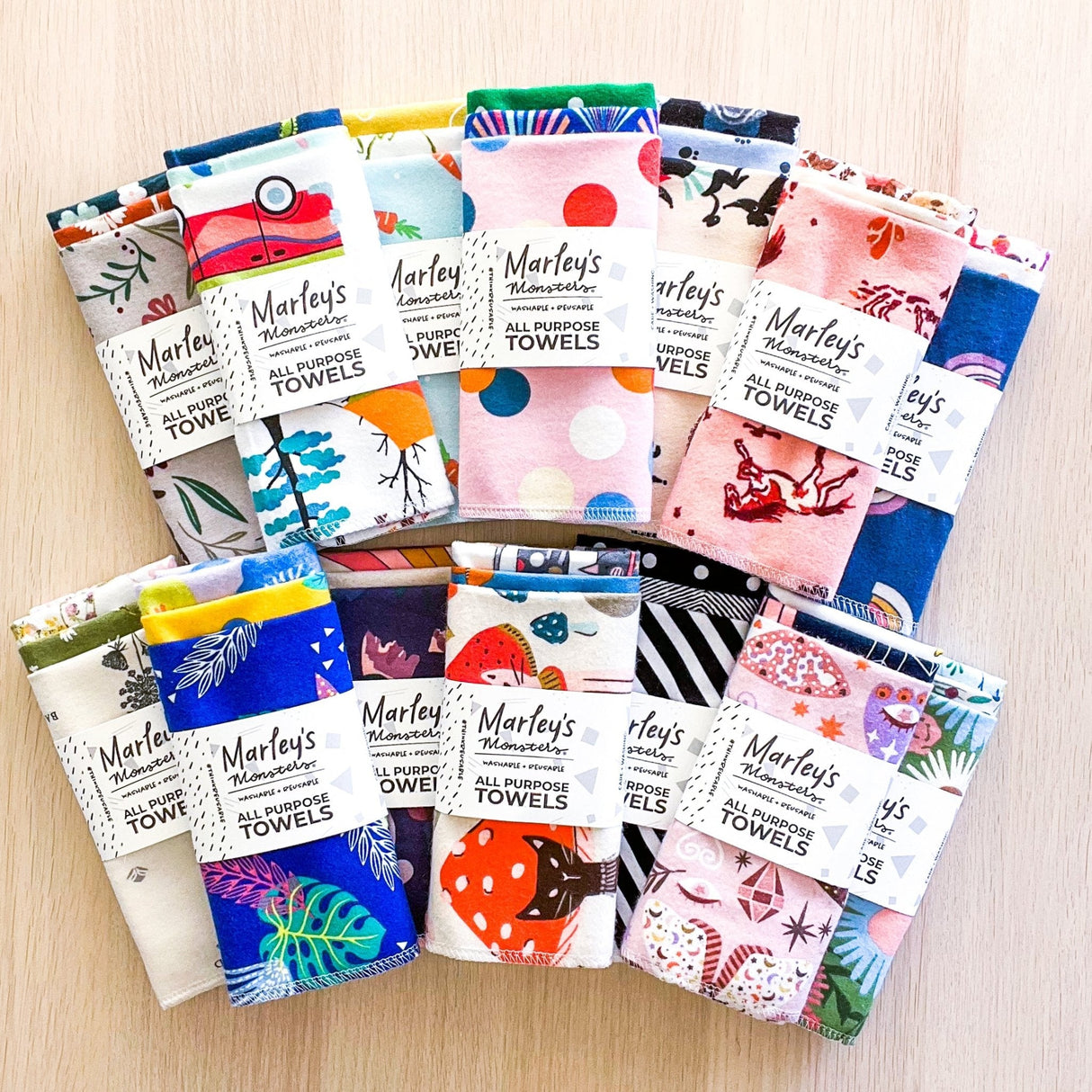 All-Purpose Towels: Fresh Prints from Marley's Monsters
