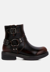 Allux Brushed Faux Leather Pin Buckle Boots from London Rag International from London Rag International