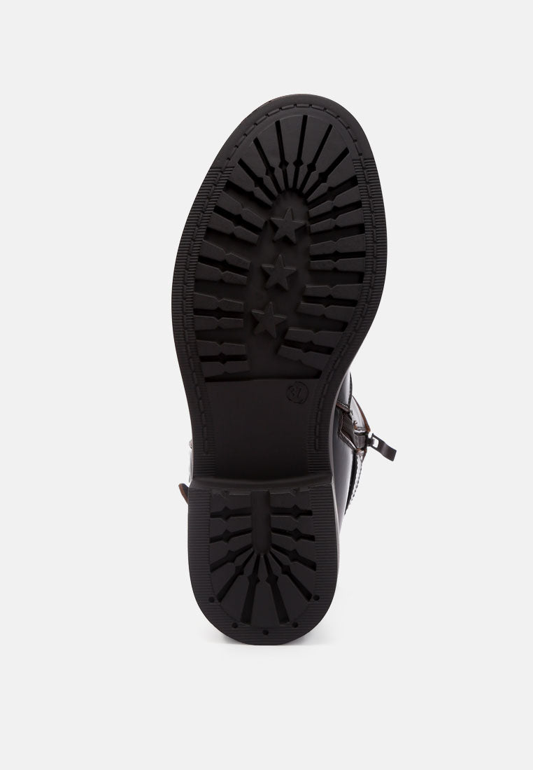 Allux Brushed Faux Leather Pin Buckle Boots from London Rag International from London Rag International