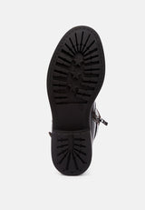 Allux Brushed Faux Leather Pin Buckle Boots from London Rag International from London Rag International