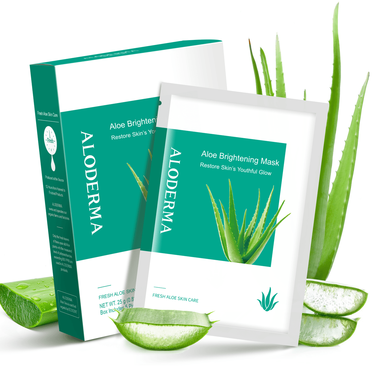 Aloe Brightening Mask (Box of 5) from ALODERMA