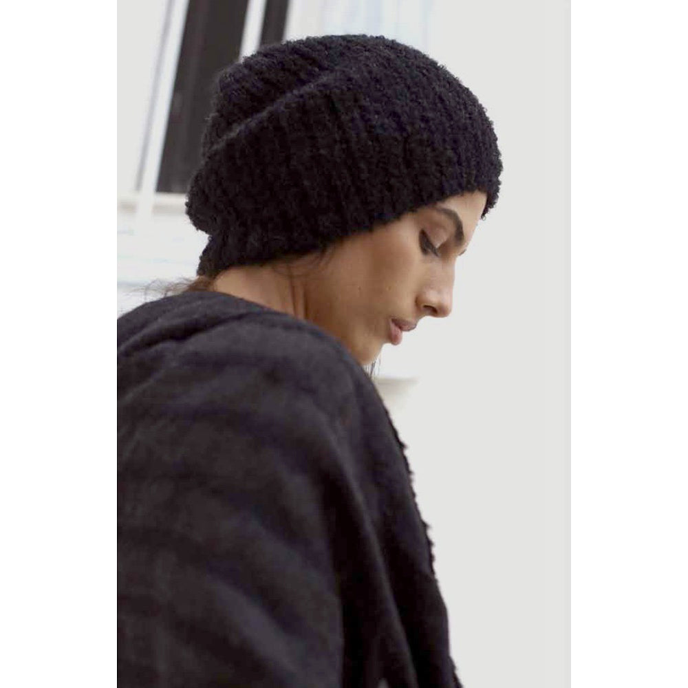 Black Loop Knit Alpaca Beanie from SLATE + SALT