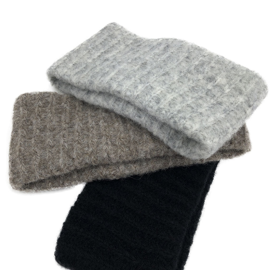 Black Ribbed Alpaca Ear Warmer from SLATE + SALT