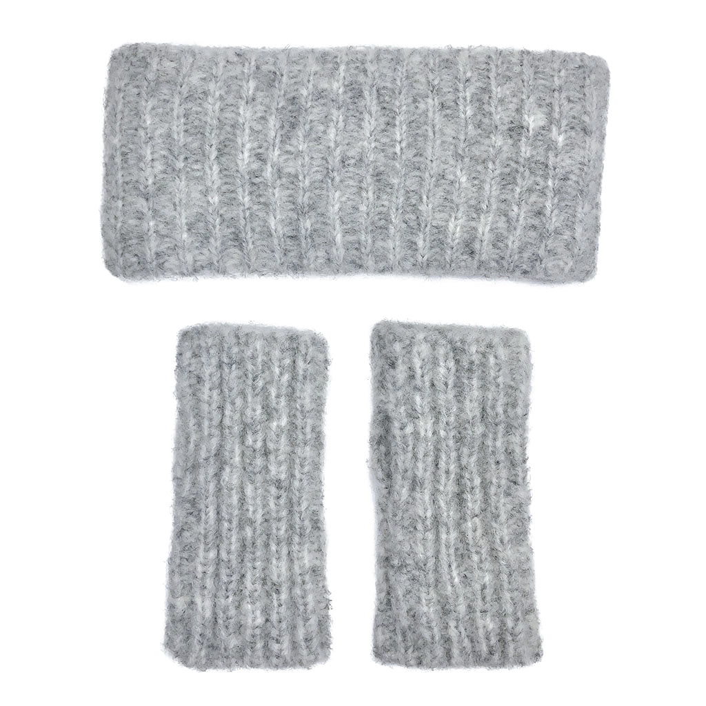 Gray Ribbed Alpaca Gloves from SLATE + SALT