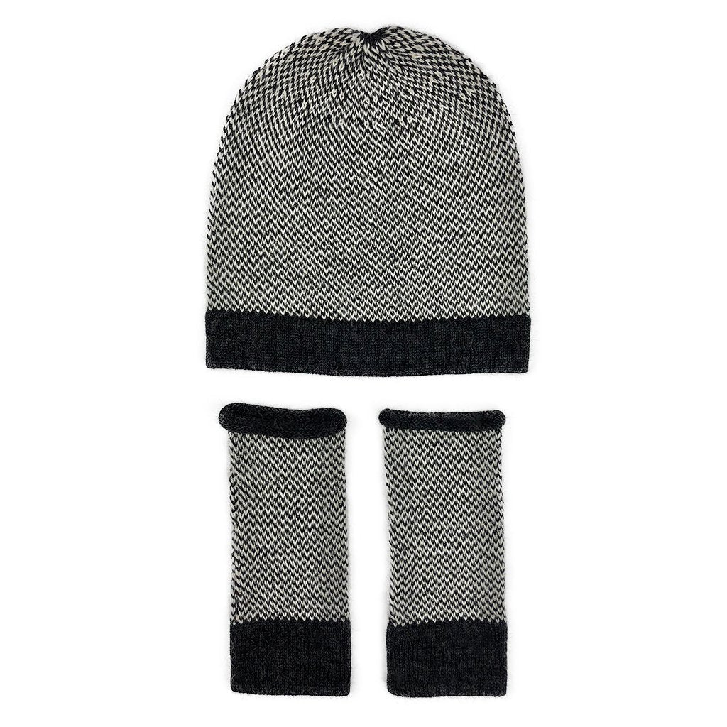 Midnight Interwoven Alpaca Beanie from SLATE + SALT