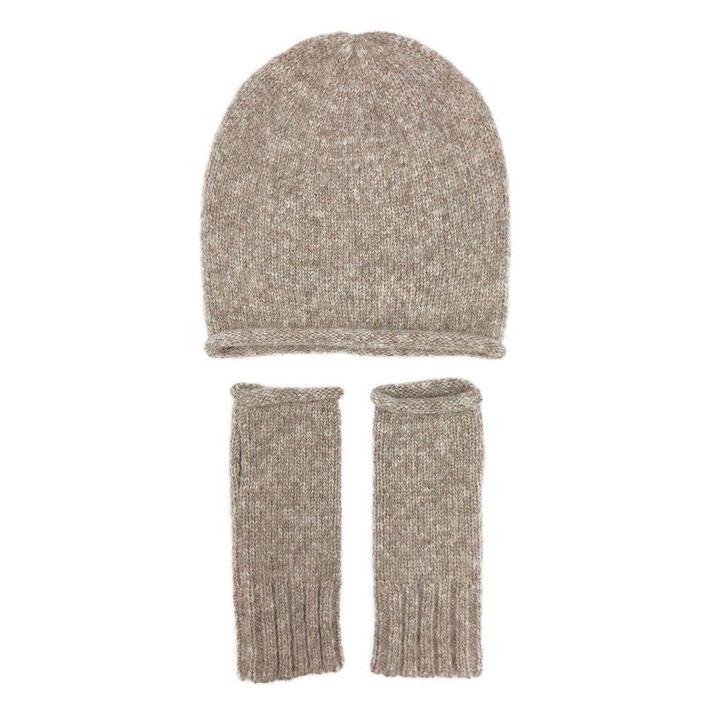 Beige Essential Knit Alpaca Gloves from SLATE + SALT
