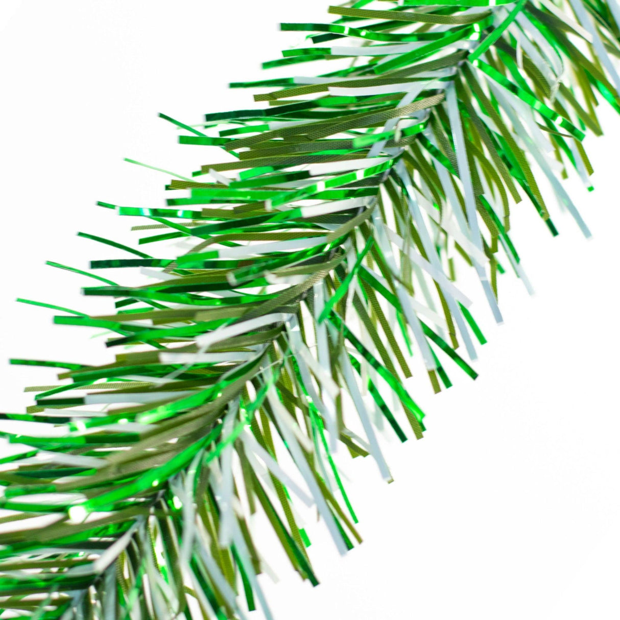 Alpine Green & White Tinsel Garland from Lee Display