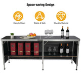 Portable Bar Table for Events  with Double Layer From Redcamp