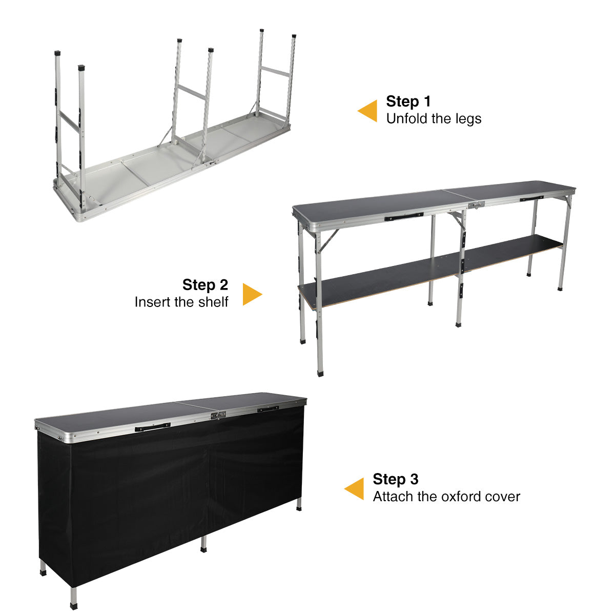 Portable Bar Table for Events  with Double Layer From Redcamp