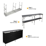 Portable Bar Table for Events  with Double Layer From Redcamp