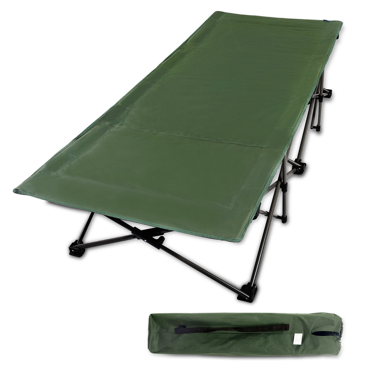 Extra Wide Folding Camping Cot for Adults, Grey Blue Green From Redcamp