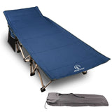Extra Wide Folding Camping Cot for Adults, Grey Blue Green From Redcamp