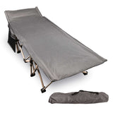 Extra Wide Folding Camping Cot for Adults, Grey Blue Green From Redcamp