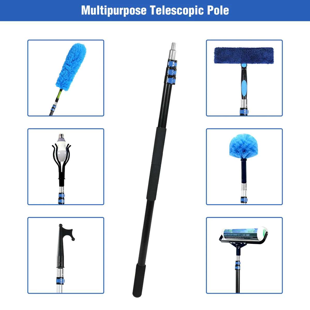 Aluminum Extendable 8ft/12ft Telescopic Boat Hook For Docking, Black/Silver From Redcamp