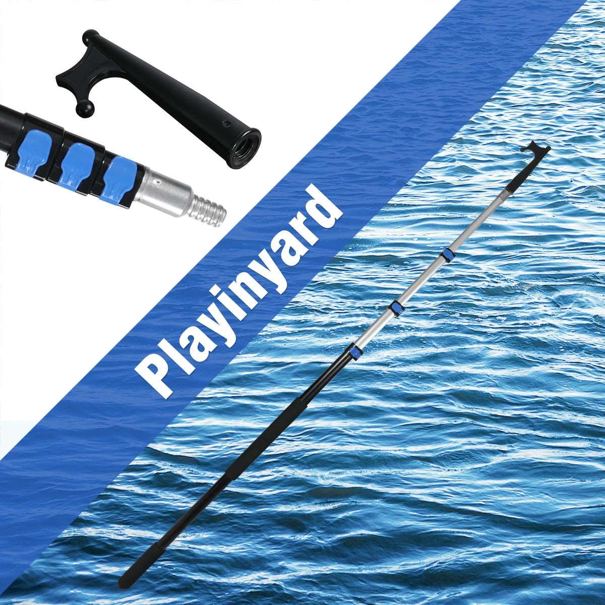 Aluminum Extendable 8ft/12ft Telescopic Boat Hook For Docking, Black/Silver From Redcamp