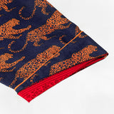 Women's Navy Leopard Washable Silk Pajamas From Abroad Modern