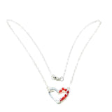 Silver Red Crystal Hammered Heart Necklace from Alexa Martha Designs