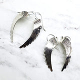 Sterling Silver Hammer Pattern Sculpted Angel Wing Earrings from Alexa Martha Designs
