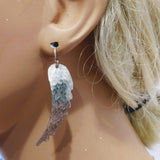 Sterling Silver Hammer Pattern Sculpted Angel Wing Earrings from Alexa Martha Designs