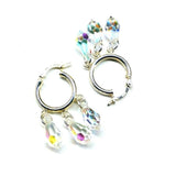 Sterling Silver Hoop Sparkly Crystal Drop Dangle Earrings from Alexa Martha Designs