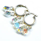 Sterling Silver Hoop Sparkly Crystal Drop Dangle Earrings from Alexa Martha Designs