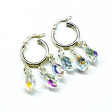 Sterling Silver Hoop Sparkly Crystal Drop Dangle Earrings from Alexa Martha Designs