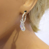 Sterling Silver Hoop Sparkly Crystal Drop Dangle Earrings from Alexa Martha Designs