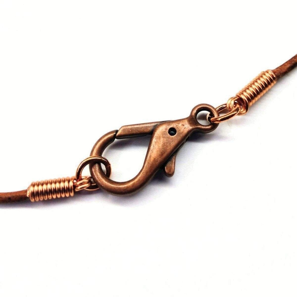 Men's Rustic Wire Wrapped Pointed Gemstone Crystal Leather Necklace from Alexa Martha Designs