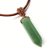 Men's Rustic Wire Wrapped Pointed Gemstone Crystal Leather Necklace from Alexa Martha Designs