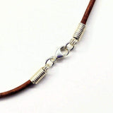 Silver Wrapped Purple Dyed Crackle Agate Point Leather Necklace from Alexa Martha Designs