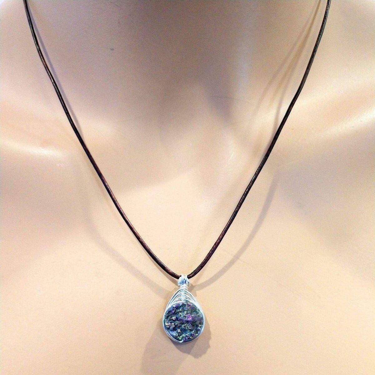 Wire Wrapped Rainbow Druzy Necklace from Alexa Martha Designs