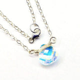 Sterling Silver Wire Wrapped Crystal Briolette Drop Necklace from Alexa Martha Designs