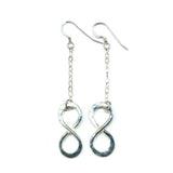 Sterling Silver Hammer Patterned Infinity Earrings from Alexa Martha Designs