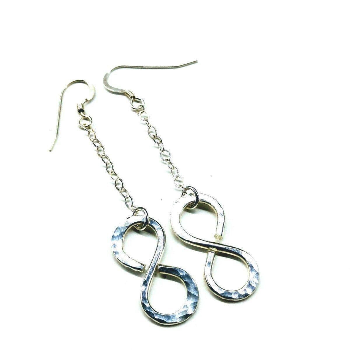 Sterling Silver Hammer Patterned Infinity Earrings from Alexa Martha Designs