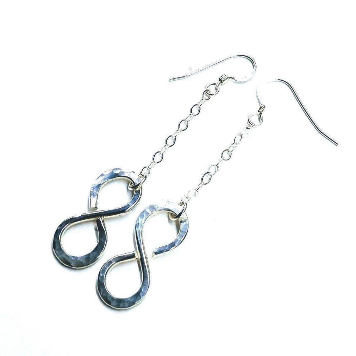 Sterling Silver Hammer Patterned Infinity Earrings from Alexa Martha Designs