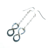 Sterling Silver Hammer Patterned Infinity Earrings from Alexa Martha Designs