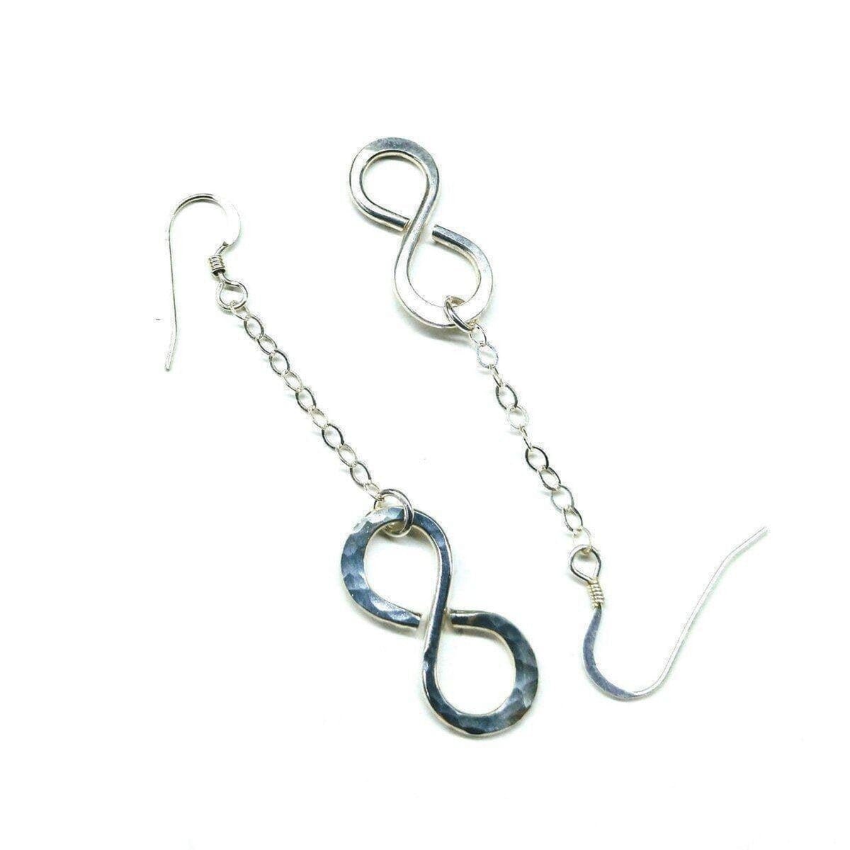 Sterling Silver Hammer Patterned Infinity Earrings from Alexa Martha Designs