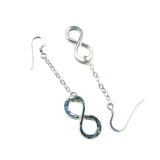 Sterling Silver Hammer Patterned Infinity Earrings from Alexa Martha Designs