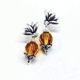 Sterling Silver Crystal Pineapple Studded Earrings from Alexa Martha Designs