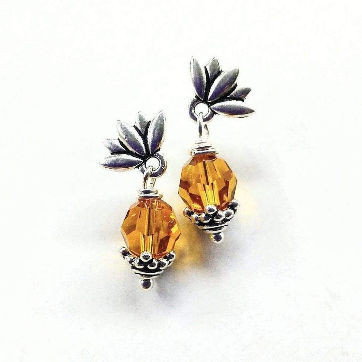 Sterling Silver Crystal Pineapple Studded Earrings from Alexa Martha Designs