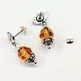 Sterling Silver Crystal Pineapple Studded Earrings from Alexa Martha Designs