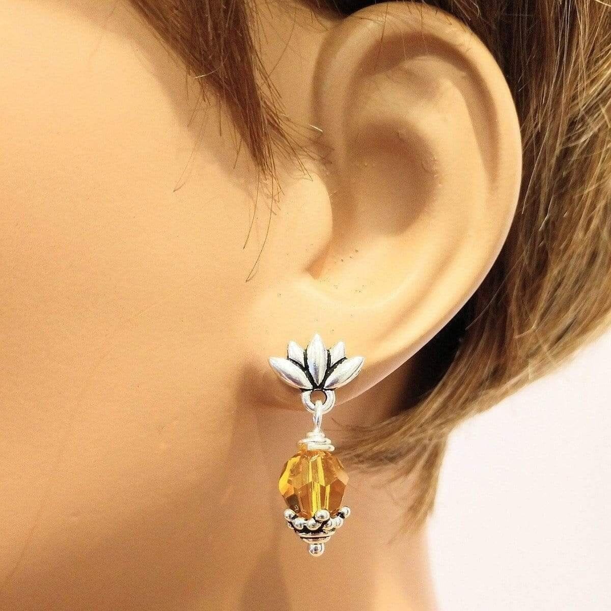 Sterling Silver Crystal Pineapple Studded Earrings from Alexa Martha Designs