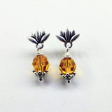 Sterling Silver Crystal Pineapple Studded Earrings from Alexa Martha Designs