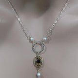 14 KT Gold-Filled Purple Crystal Circle  Filigree Necklace from Alexa Martha Designs