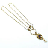 14 KT Gold-Filled Purple Crystal Circle  Filigree Necklace from Alexa Martha Designs