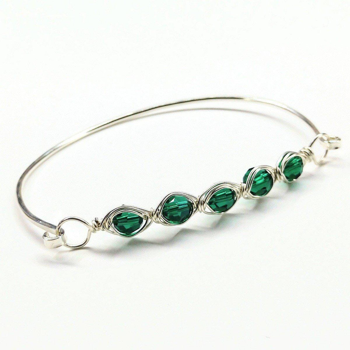 Larger Oval Shaped Swarovski Crystal Bar Bangle Bracelet from Alexa Martha Designs