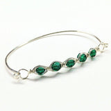 Larger Oval Shaped Swarovski Crystal Bar Bangle Bracelet from Alexa Martha Designs