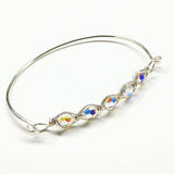 Larger Oval Shaped Swarovski Crystal Bar Bangle Bracelet from Alexa Martha Designs